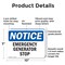 Signmission Generator Emergency Stop, 10 in W x Rectangle, Plastic OS-2PACK-NS-P-710-L-13098 - alternate 5